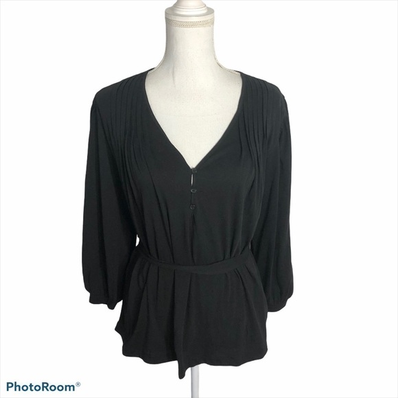 J.Crew Point Sur Pleated Tie Waist Top NWT Women’s Small Black Blouse Shirt - Picture 1 of 11